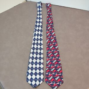 2 Authentic NFL Neck Ties New England Patriots 100 Percent Silk